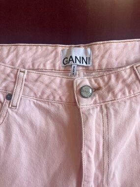 GANNI Stary Jeans Chalk Pink Sz 30 | Ink Stain/Flaws